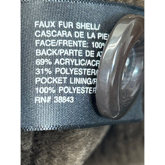 a.n.a. Coat Womens Medium Brown Faux Fur Button Front - Picture 7 of 10